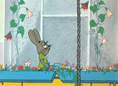 Смешная гифка из мультфильма "Ну погоди"