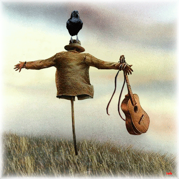 Гифка пугало в огороде Гифка пугало в огороде