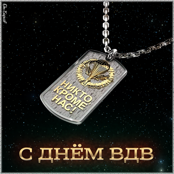 Блестящая гиф картинка с жетоном с надписью "Никто кроме нас!".