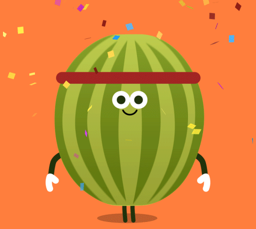 Прикольная анимированная картинка с арбузом.