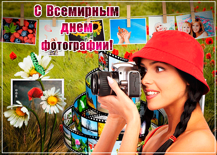 Летняя анимация с всемирным днём фотографии для женщин. Летняя анимация с всемирным днём фотографии для женщин.