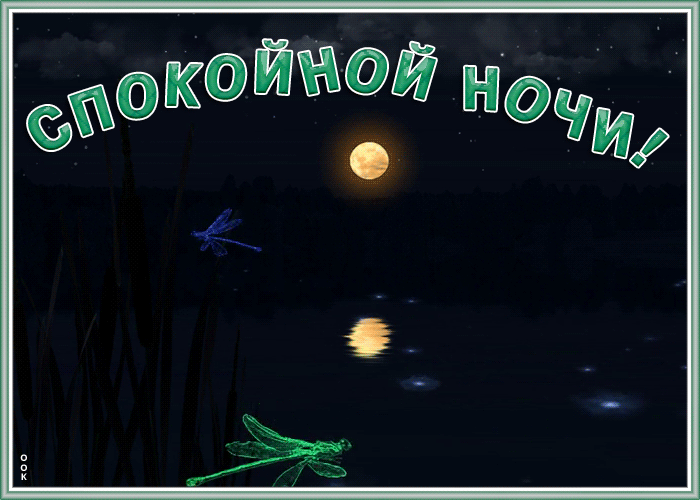 Чудесная открытка спокойной ночи с ночной природой!