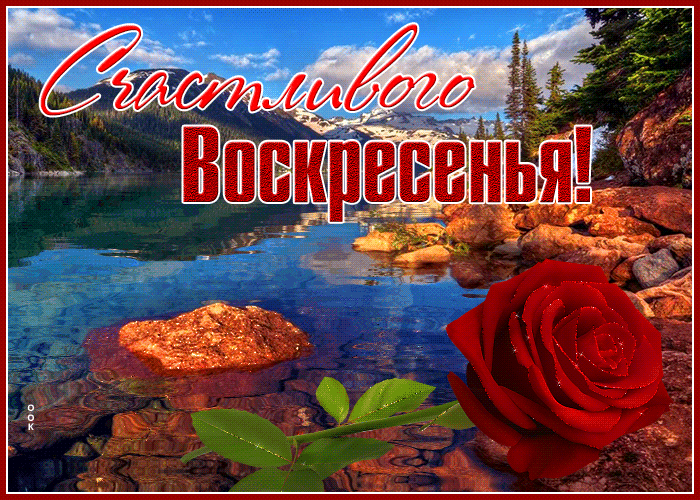 Анимационная картинка с пожеланием счастливого воскресенья и с добрым утром!