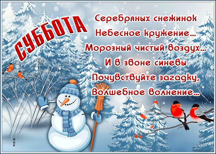 Анимационные картинки с пожеланием хорошей зимней субботы