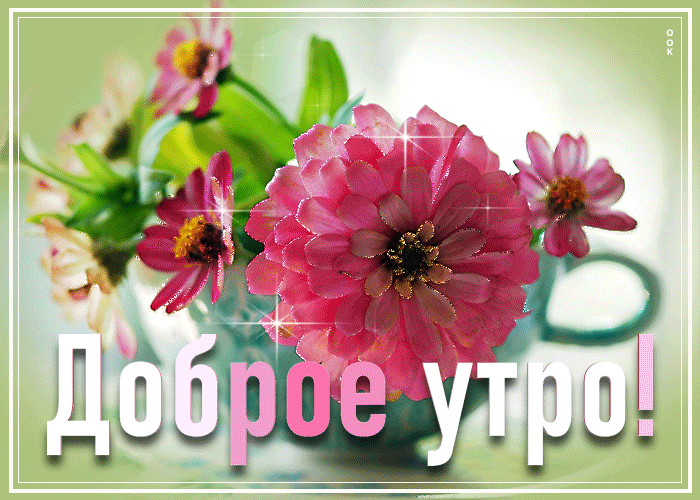 Нежнейшая открытка с надписью с добрым утром с цветами!