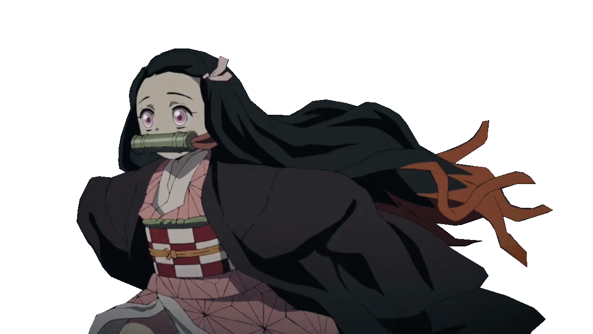 Nezuko гиф, Nezuko Run, Незуко бежит на прозрачном фоне анимированный аватар для дискорда