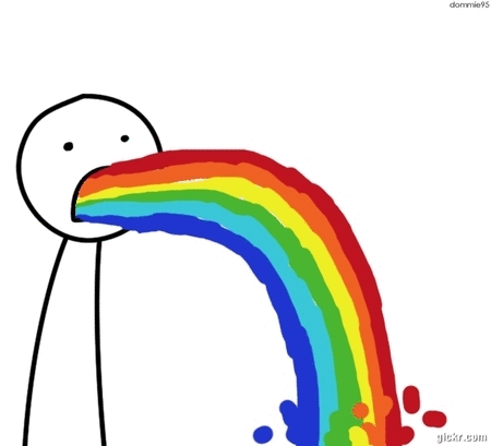 Гифка Радужная блевотина, Тошнит радугой, Радуга изо рта, Блеванул радугой Гифка Радужная блевотина, Тошнит радугой, Радуга изо рта, Блеванул радугой