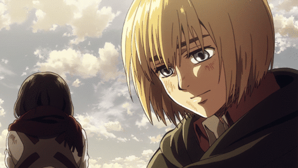 Гифка аниме Армин и Микаса. Гифка аниме Армин и Микаса.