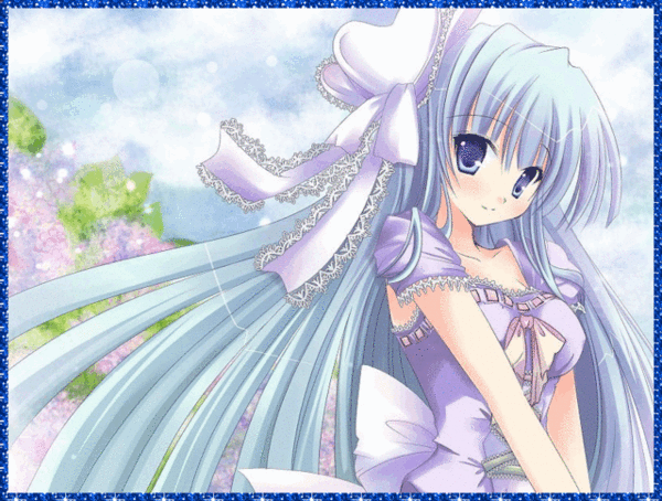 Мерцающая картинка Голубо-волосая тян с аниме. Мерцающая картинка Голубо-волосая тян с аниме.