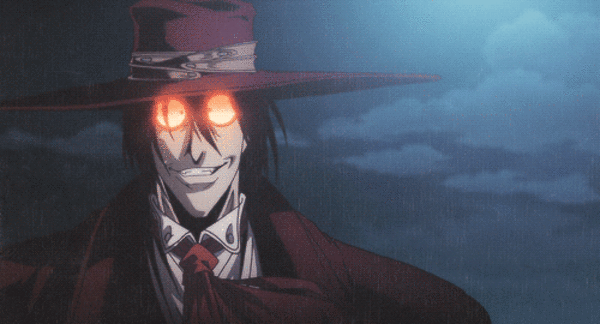 Крутая аниме анимация Хэллсинг в очках. Крутая аниме анимация Хэллсинг в очках.