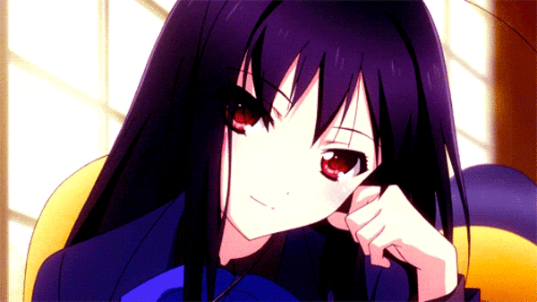 Аниме gif картинка с красивой девушкой для ДС