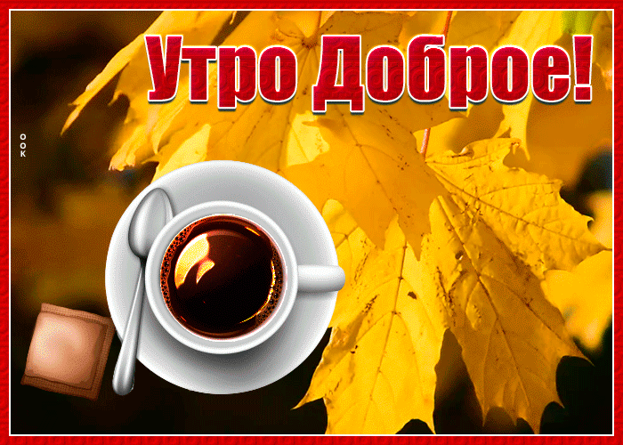 Прекрасная осеняя гиф открытка доброе утро