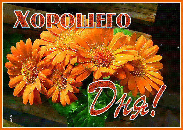 Мерцающая Открытка яркого и хорошего дня с герберами! Мерцающая Открытка яркого и хорошего дня с герберами!