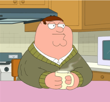 Анимация Питер Гриффин в свитере с кружкой тёплого чая Анимация Питер Гриффин в свитере с кружкой тёплого чая