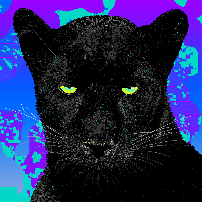 Анимированные аватарки, Неоновая пантера, Гифка пантера