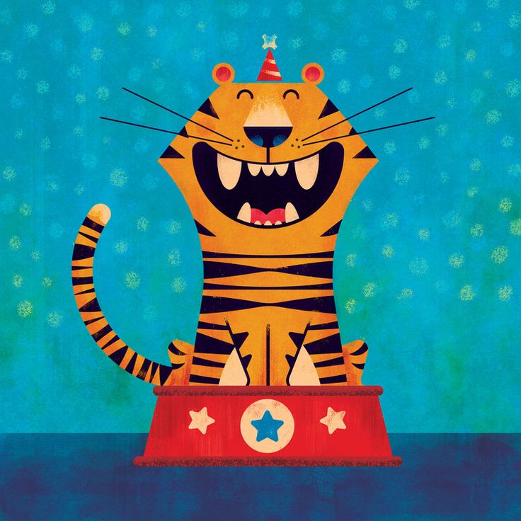 Креативная открытка Happy Birthday Тигер Креативная открытка Happy Birthday Тигер