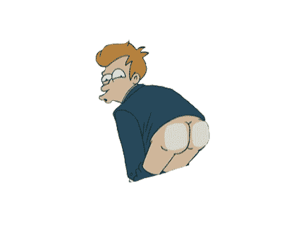 Смешная gif картинка с Фраем из Футурамы показывающим голою жопу, на Аватарку! Смешная gif картинка с Фраем из Футурамы показывающим голою жопу, на Аватарку!