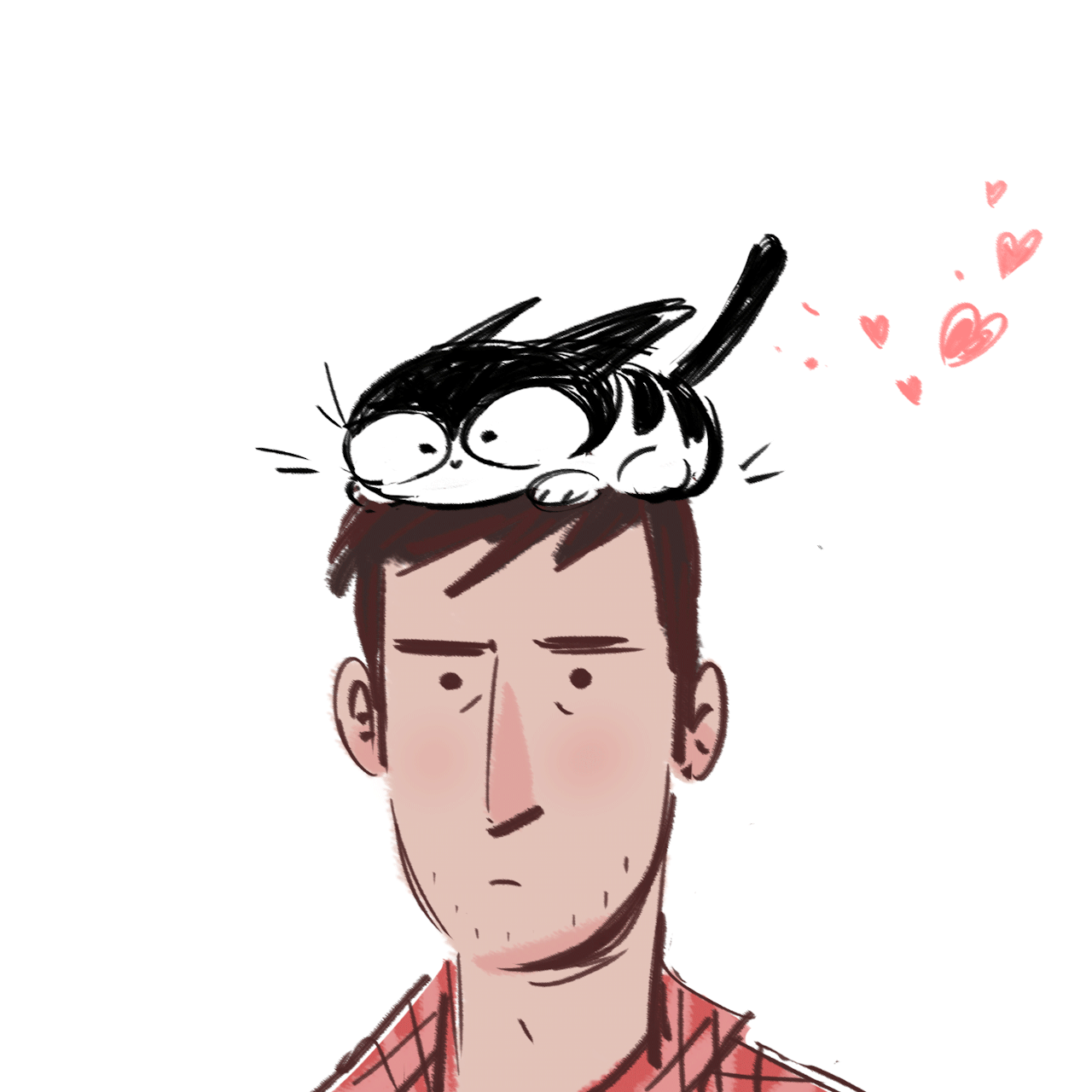 Забавная gif картинка с прыгающим котом на голове у мужчины Забавная gif картинка с прыгающим котом на голове у мужчины