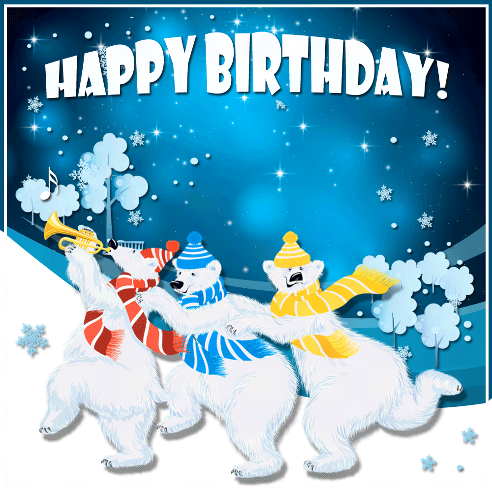 Зимнее поздравление с днем рождения мужчине, анимация! Зимнее поздравление с днем рождения мужчине, анимация!