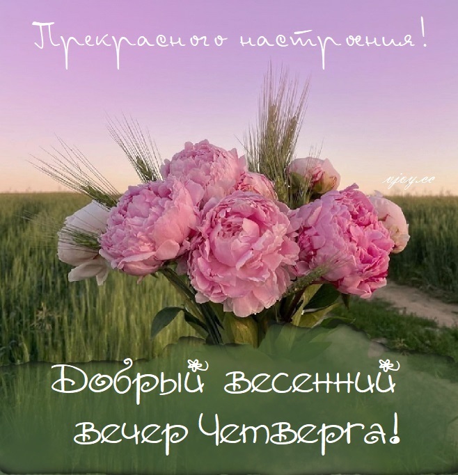 Можно просто взять, и отправить картинку с пожеланием доброго весеннего вечера.