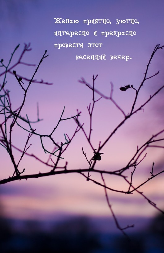 Доброго весеннего Вечерка.