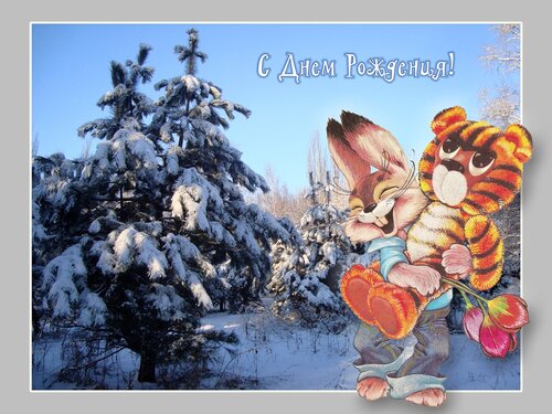 С днём рождения мужчине зимние открытки