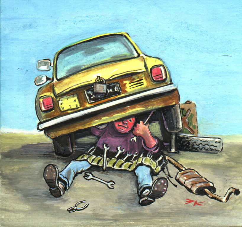 Смешные Карикатуры на автомобильную тему, Автослесарь карикатура Смешные Карикатуры на автомобильную тему, Автослесарь карикатура