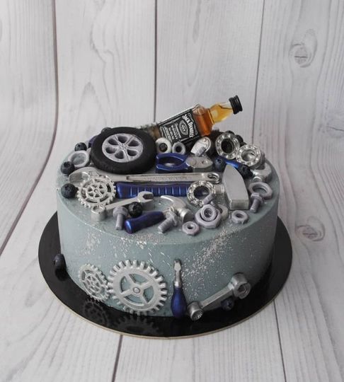 Открытка Торт для мужчины автомеханика Открытка Торт для мужчины автомеханика