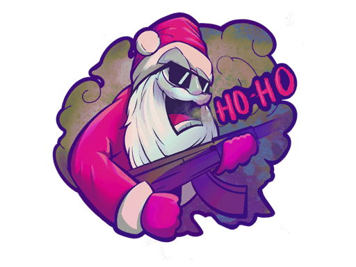 Скачать Стикер из стандофф2 Mad Santa.