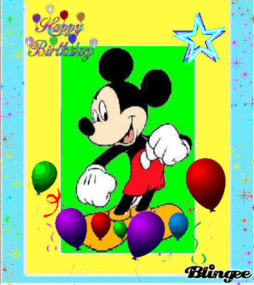 Гифки на день рождения с Микки Маусом.