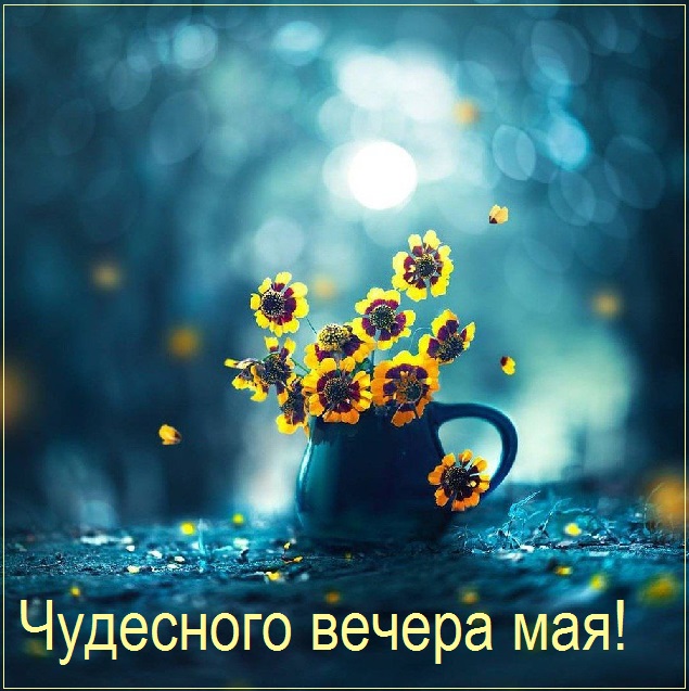 Открытка Доброго майского вечера.