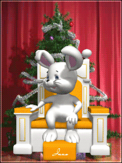 Анимационные новогодние Гиф-открытки с Кроликом. Новогодний заяц анимированный.