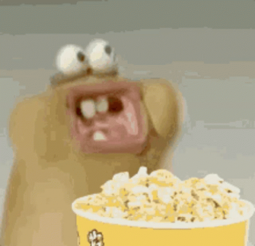 Очень смешная гифка жрёт попкорн. Очень смешная гифка жрёт попкорн.