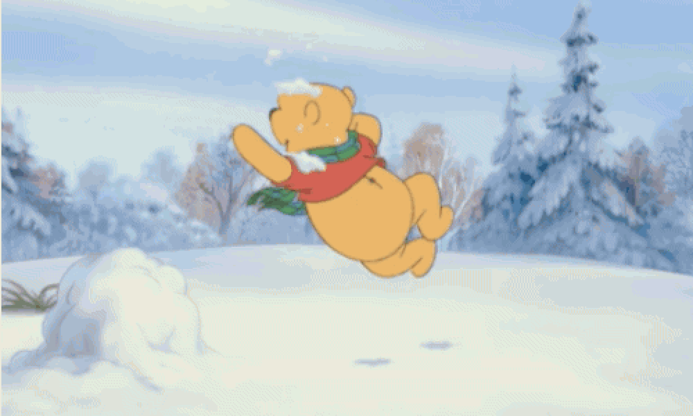 Винни пух зимой, Зимние гиф из мультфильмов, Винни пух и Пятачок зима.