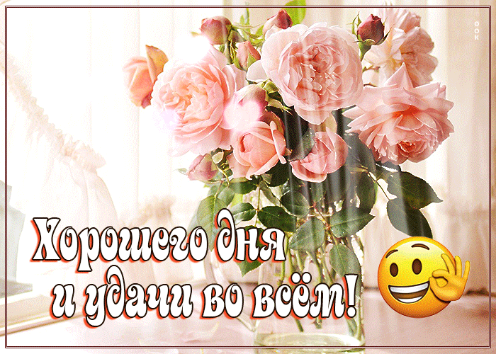 Любопытная гиф-открытка Хорошего дня и удачи во всем!