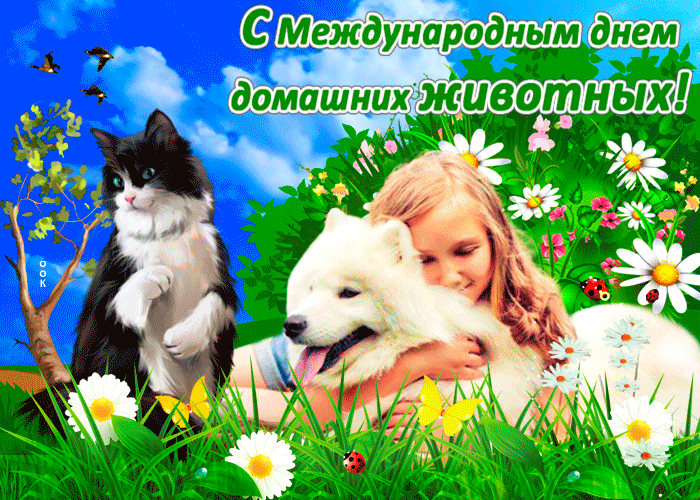 Красивая открытка Всемирный день домашних животных 30 Ноября 2023 - 2024. Красивая открытка Всемирный день домашних животных 30 Ноября 2023 - 2024.