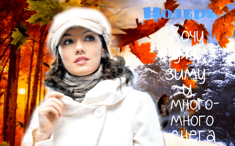 Яркая gif картинка Ноябрь хочу уже зиму и много-много снега. Яркая gif картинка Ноябрь хочу уже зиму и много-много снега.