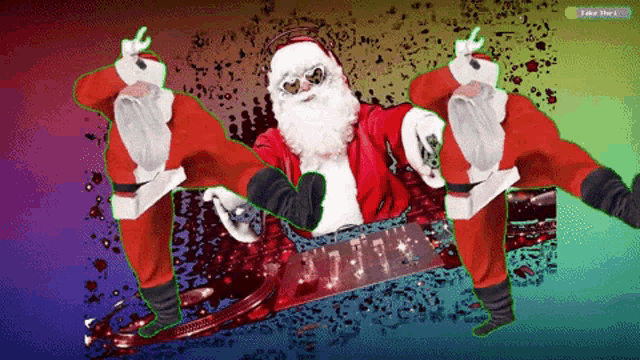 Смешная картинка с танцующими дедами морозами.