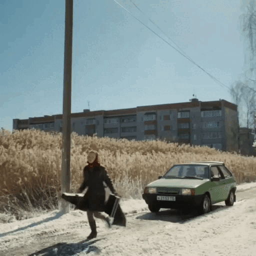 Анимация с Советской тачкой.