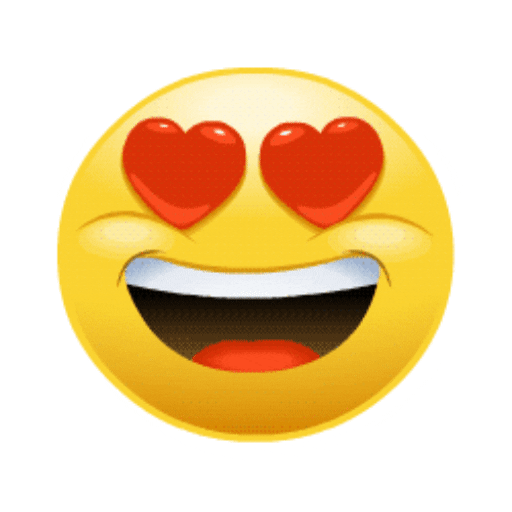 Романтическая гифка влюблённый эмоджи с глазами в виде сердечек. Романтическая гифка влюблённый эмоджи с глазами в виде сердечек.
