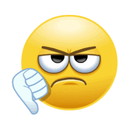 Недовольный жёлтый стикер с пальцем вниз. Недовольный жёлтый стикер с пальцем вниз.