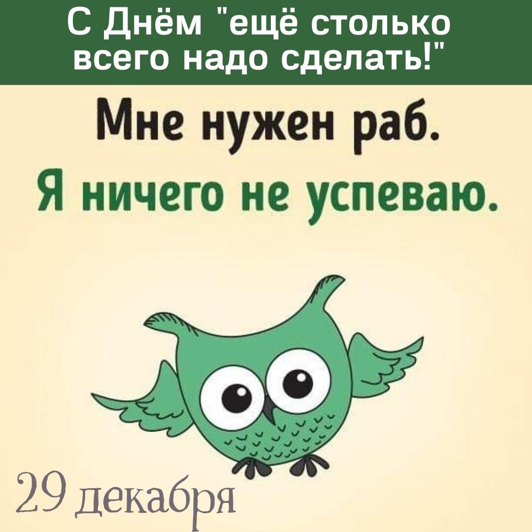 Мне нужен раб. Я ничего не успеваю. Картинка прикол на 29 Декабря. Мне нужен раб. Я ничего не успеваю. Картинка прикол на 29 Декабря.