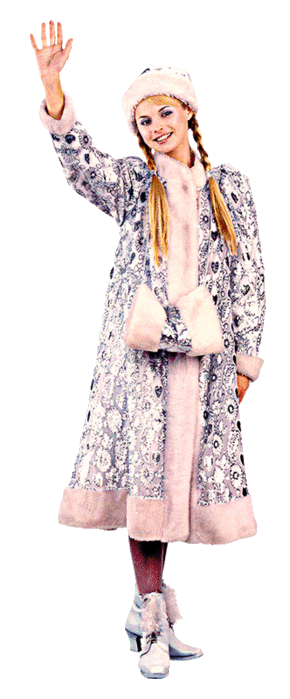 Гифка привет от снегурки, машет рукой.