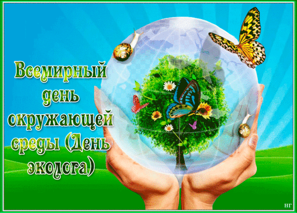  Гифка Всемирный день охраны окружающей среды (Эколога) поздравления.