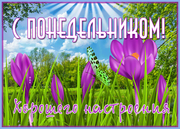 Открытка хорошего настроения в понедельник Открытка хорошего настроения в понедельник