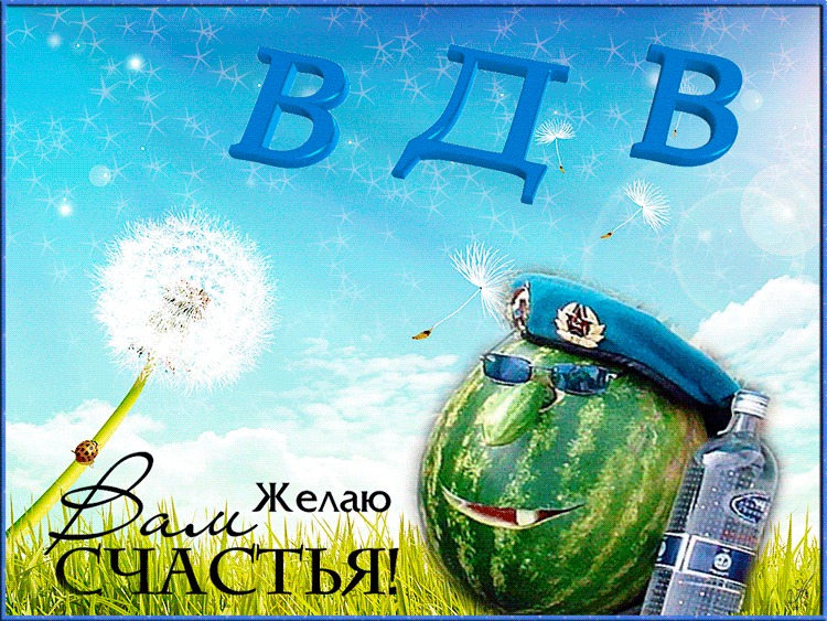 Смешные летние gif картинки с днём ВДВ - поздравления прикольные и красивые на 2 августа 2024.