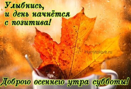 Картинки с Добрым осенним утром субботы и хорошего дня (50 фото)