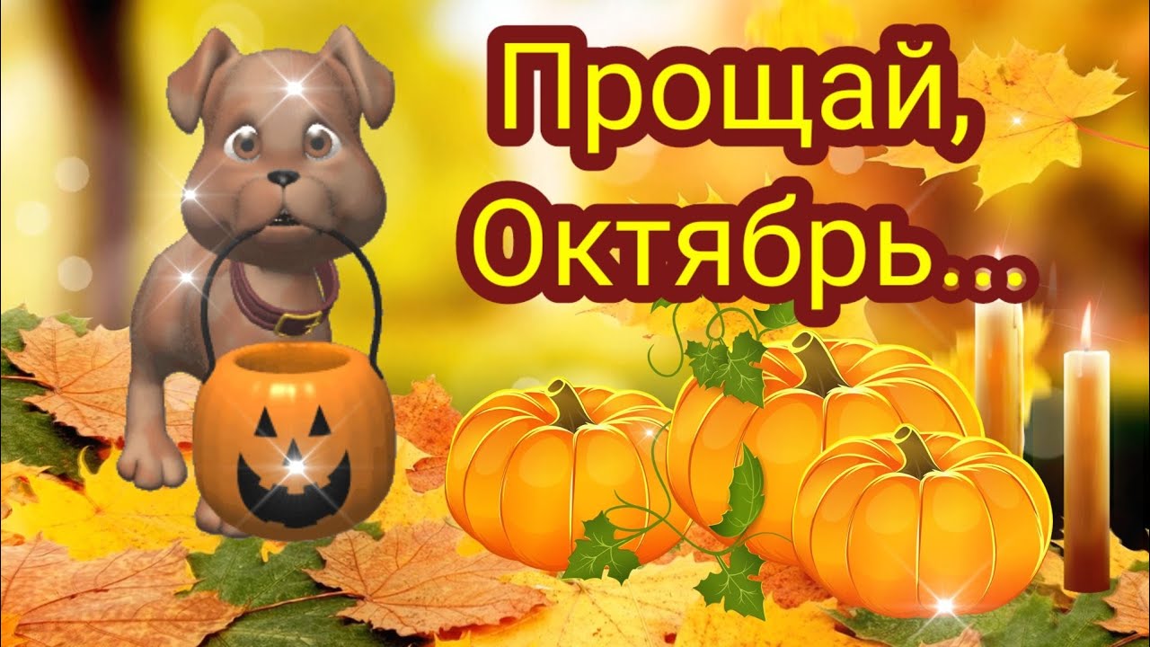 Прикольные открытки до свидания Октябрь, пока, до встречи через год, последние дни