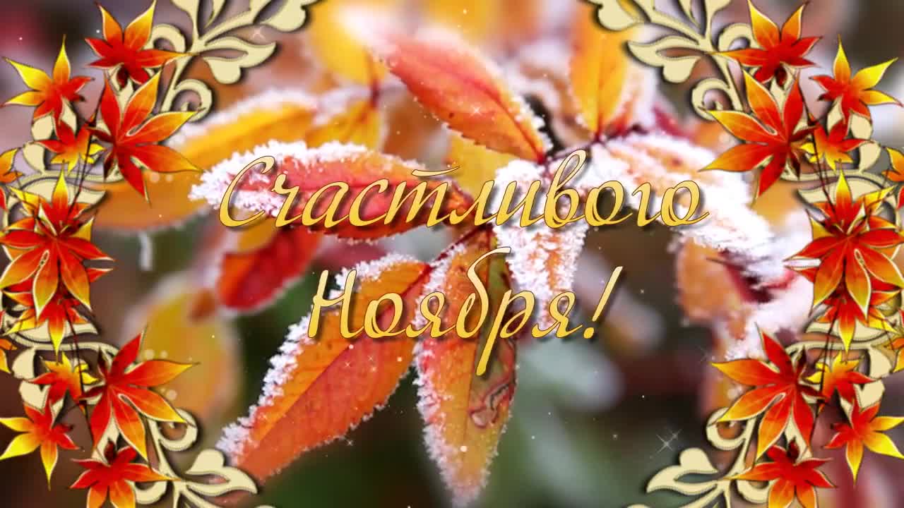 Открытка с пожеланием счастливого ноября. Открытка с пожеланием счастливого ноября.