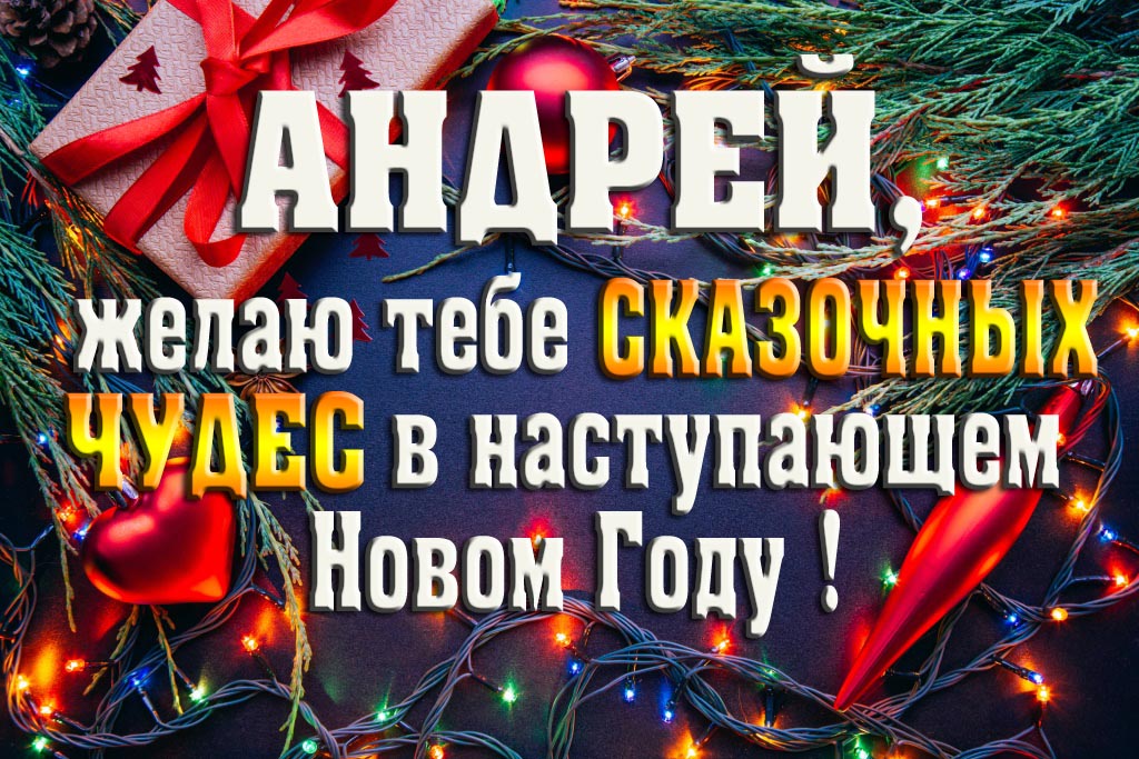 Андрей, желаю тебе сказочных чудес в наступающем Новом Году!